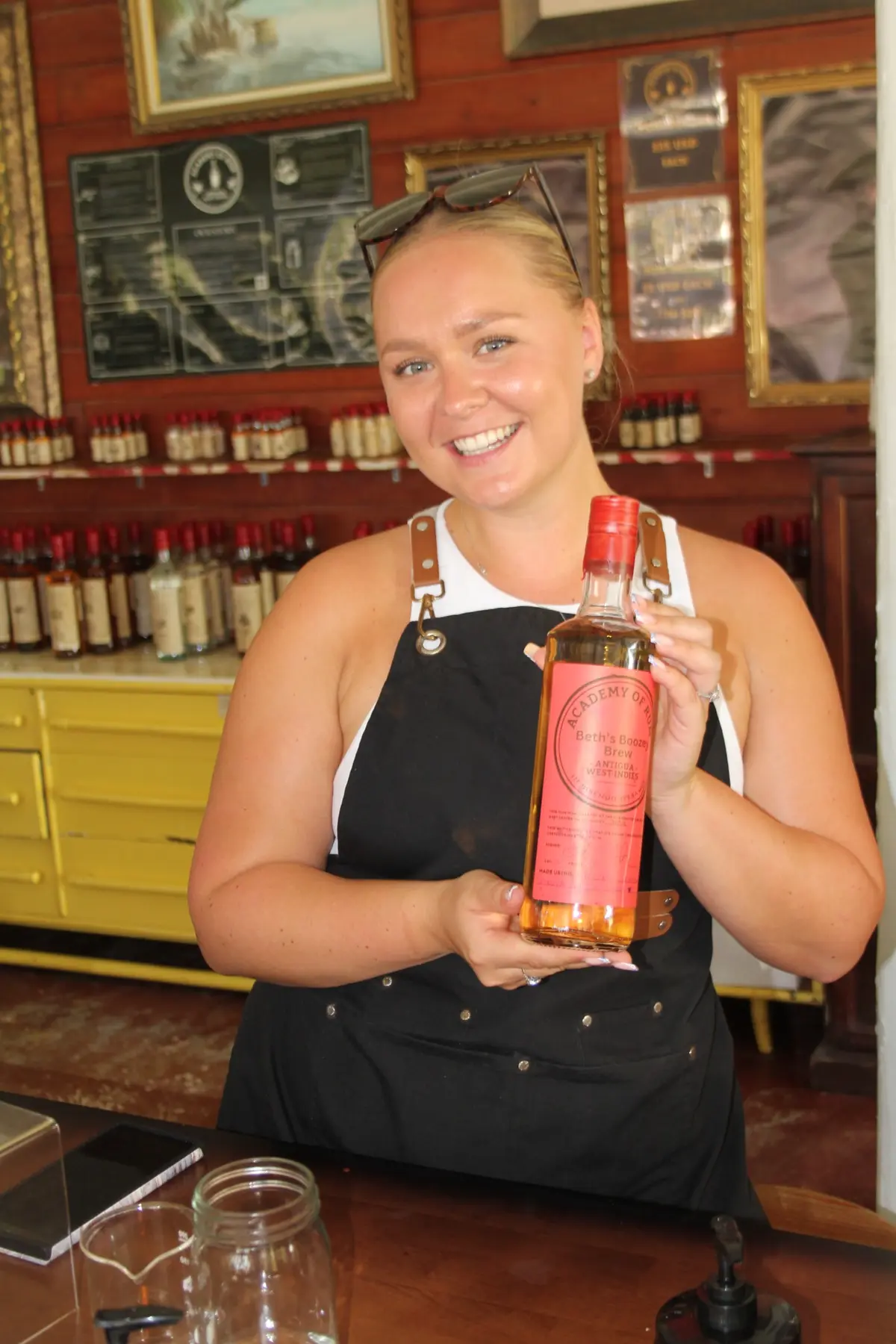Academy graduate with her finished bottle